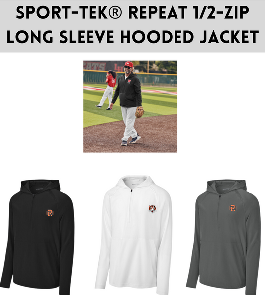 ROSOFT24 Sport-Tek Repeat 1/2-Zip Long Sleeve Hooded Jacket