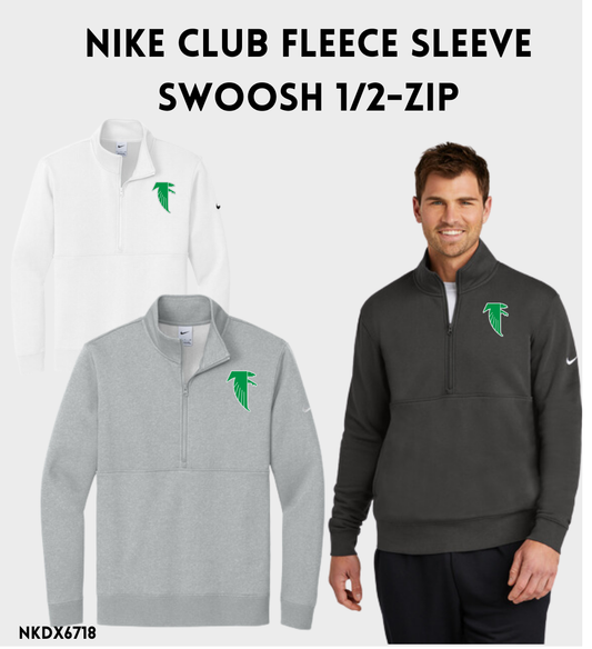 BOMSBB Nike Club Fleece Sleeve Swoosh 1/2-Zip (embroidered falcon)