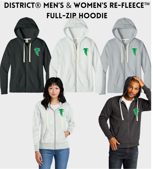 BOMSBB District® MEN’S & Women's Re-Fleece™ Full-Zip Hoodie