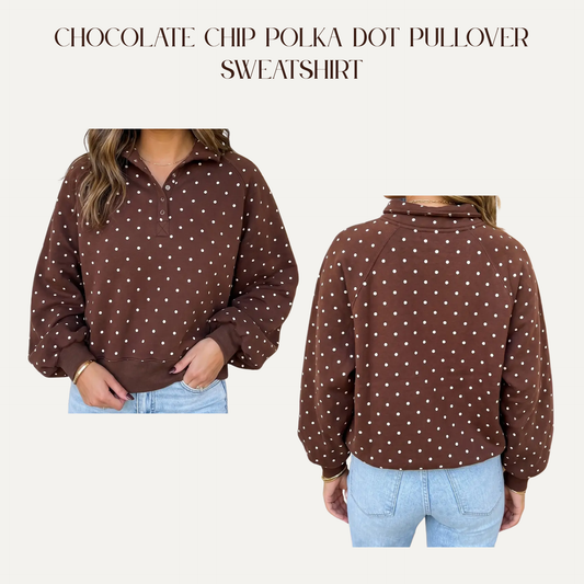 VBB Chocolate Chip Polka Dot Pullover Sweatshirt