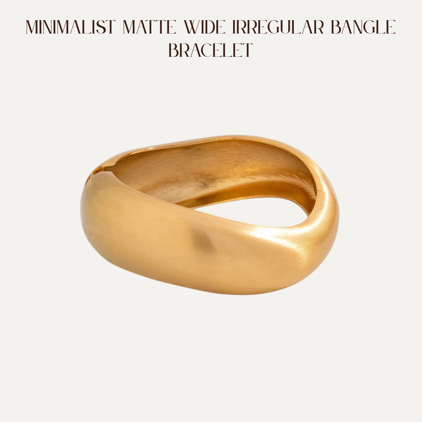 VBB Minimalist Matte Wide Irregular Bangle Bracelet