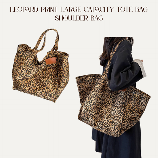 VBB Leopard Print Large Capacity Tote Bag Shoulder Bag