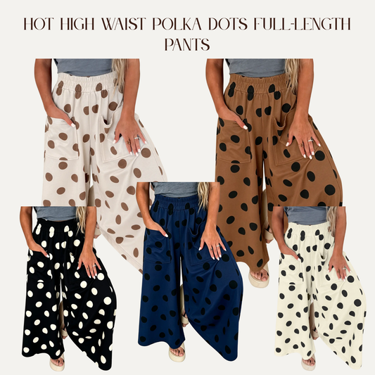 VBB Hot High Waist Polka Dots Full-Length Pant