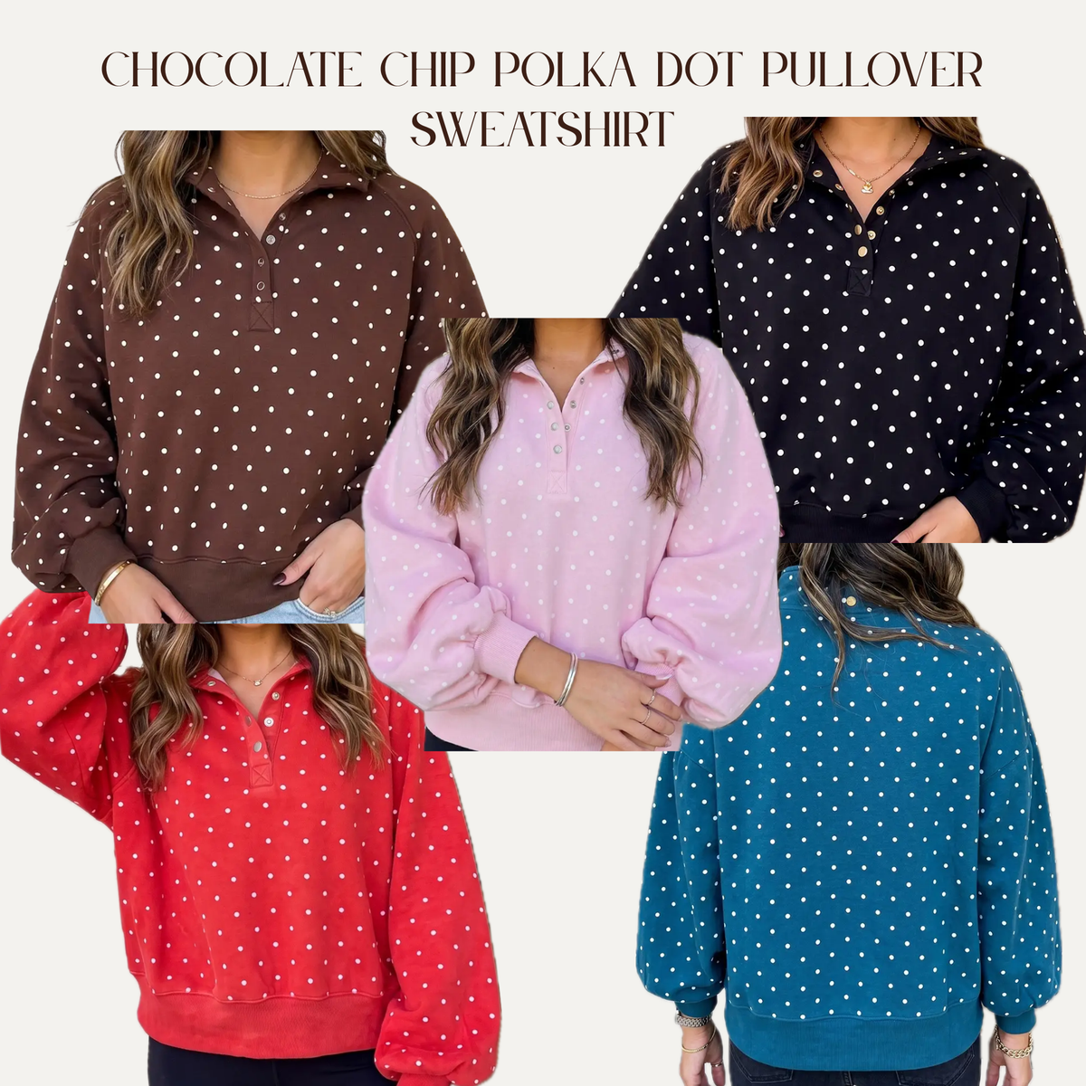 VBB Polka Dot Pullover Sweatshirt