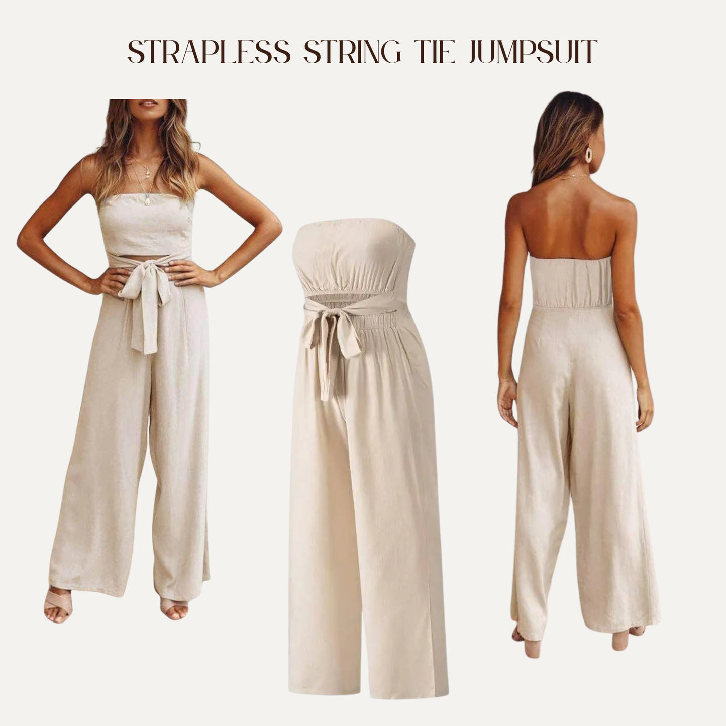 VBB Strapless String Tie Jumpsuit