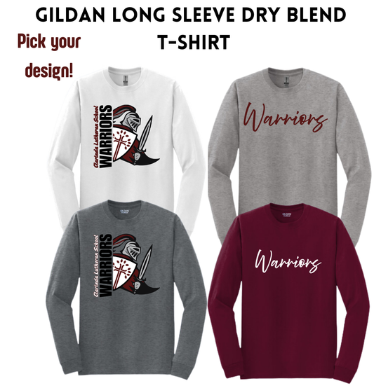 CLS25 Gildan Long Sleeve Dry Blend  T-Shirt