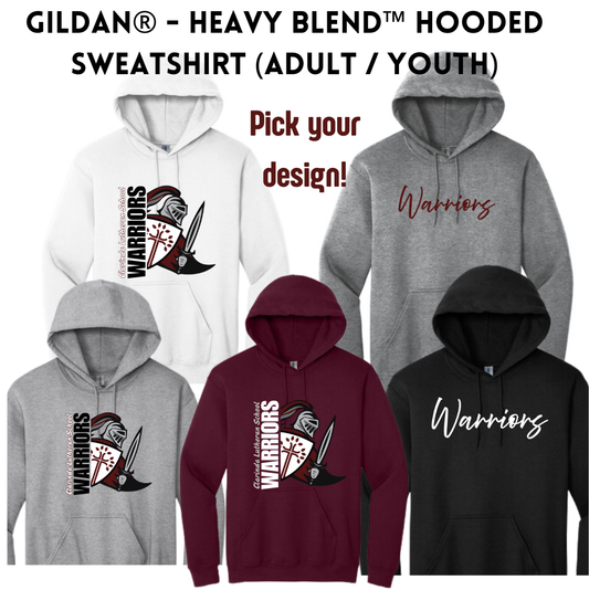 CLS25 Gildan Heavy Blend™ Hooded Sweatshirt Youth AND Adult