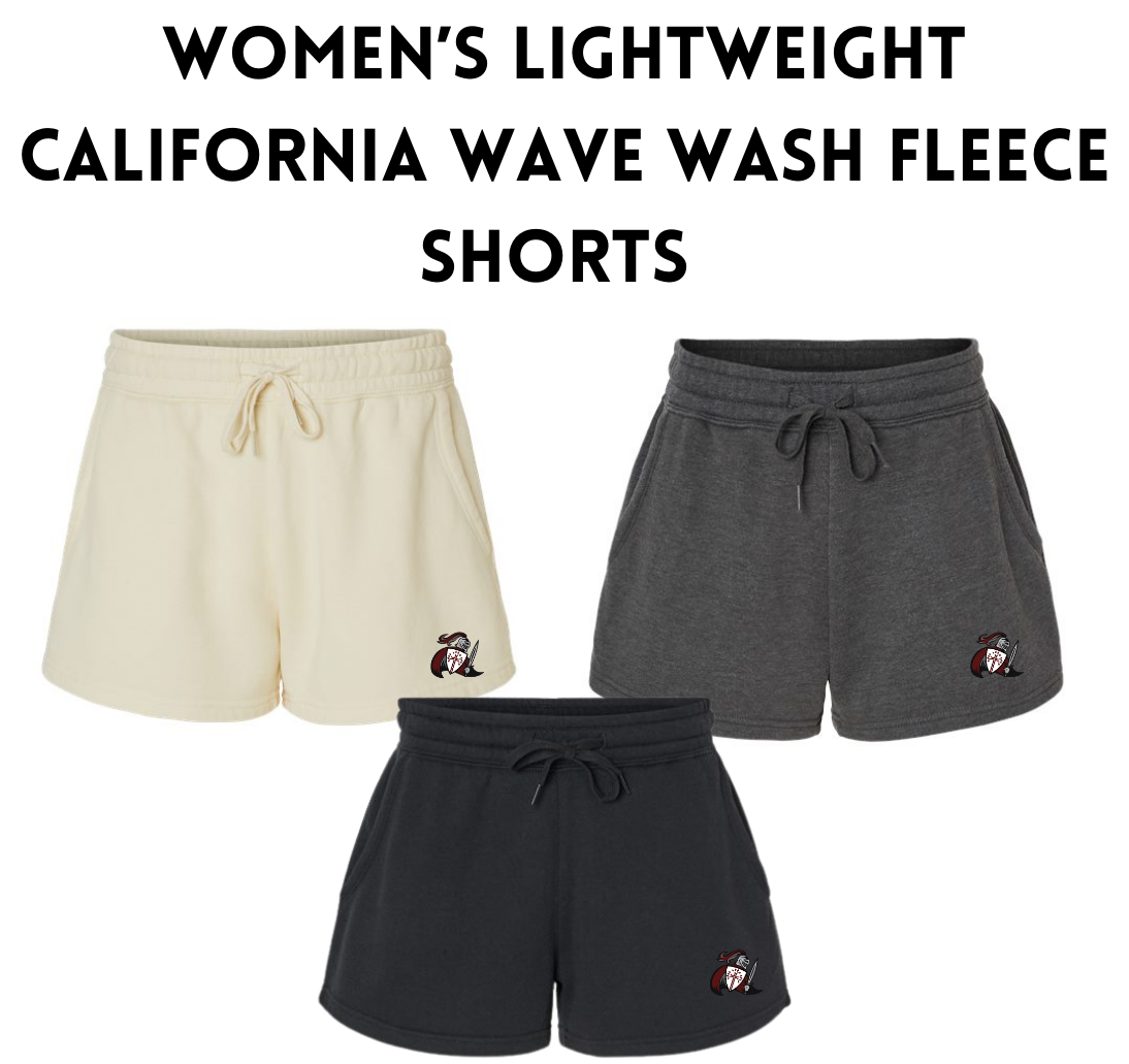 CLS25 Women’s Lightweight California Wave Wash Fleece Shorts