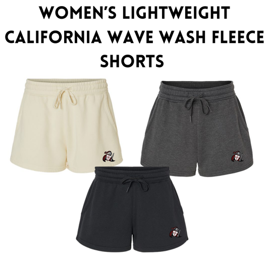 CLS25 Women’s Lightweight California Wave Wash Fleece Shorts