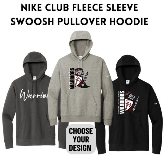 CLS25 Nike Club Fleece Sleeve Swoosh Pullover Hoodie