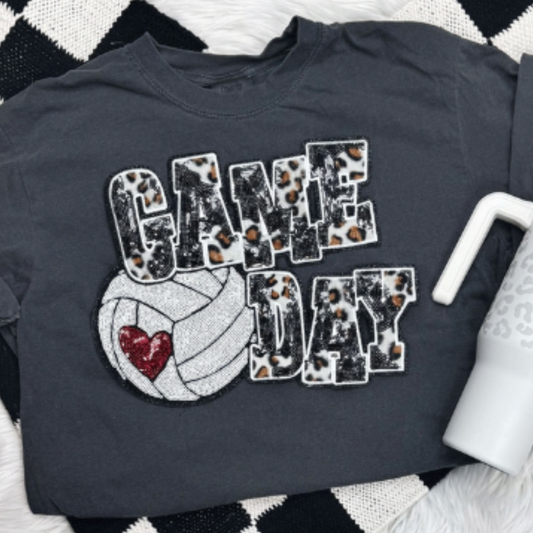 SS Leopard Sequins Volleyball Game Day Patch