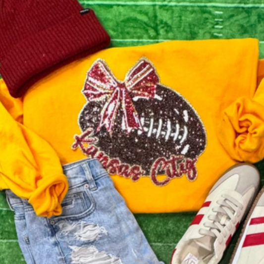 SS Sequins Chiefs Bow Football Patch