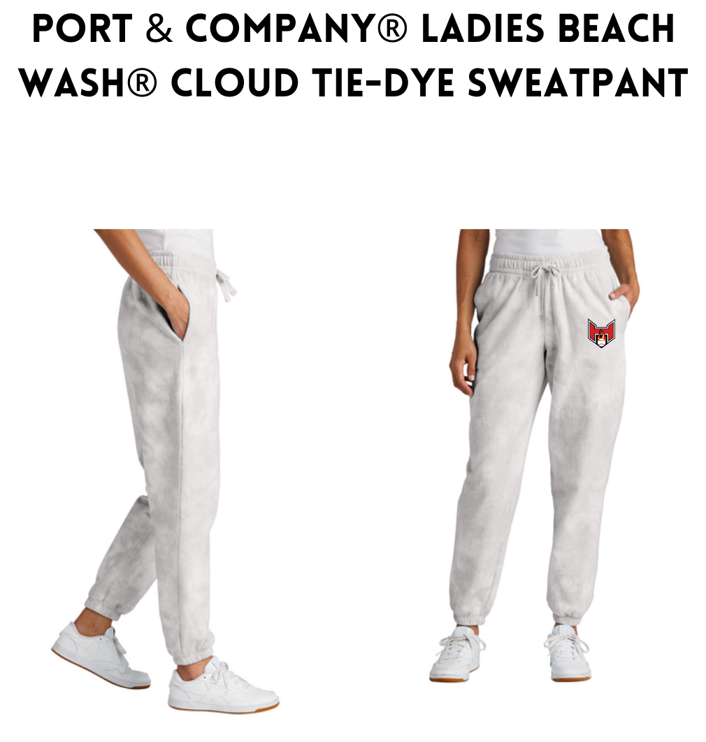 SWIHBB Port & Company® Ladies Beach Wash® Cloud Tie-Dye Sweatpant