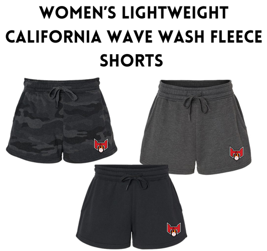 SWIHBB Women’s Lightweight California Wave Wash Fleece Shorts