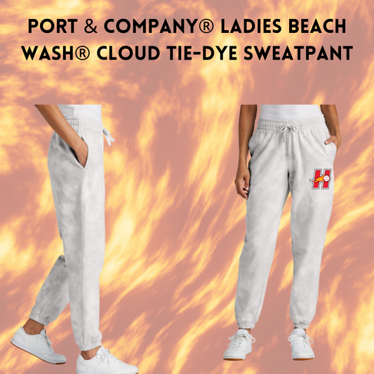 SWIHBB Port & Company® Ladies Beach Wash® Cloud Tie-Dye Sweatpant