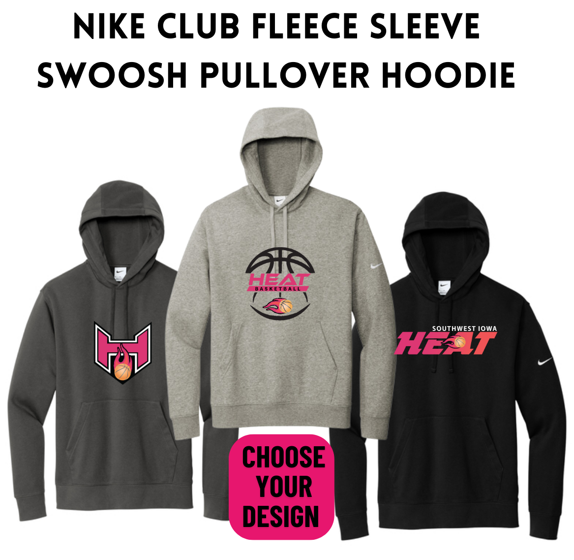 SWIHB Nike Club Fleece Sleeve Swoosh Pullover Hoodie