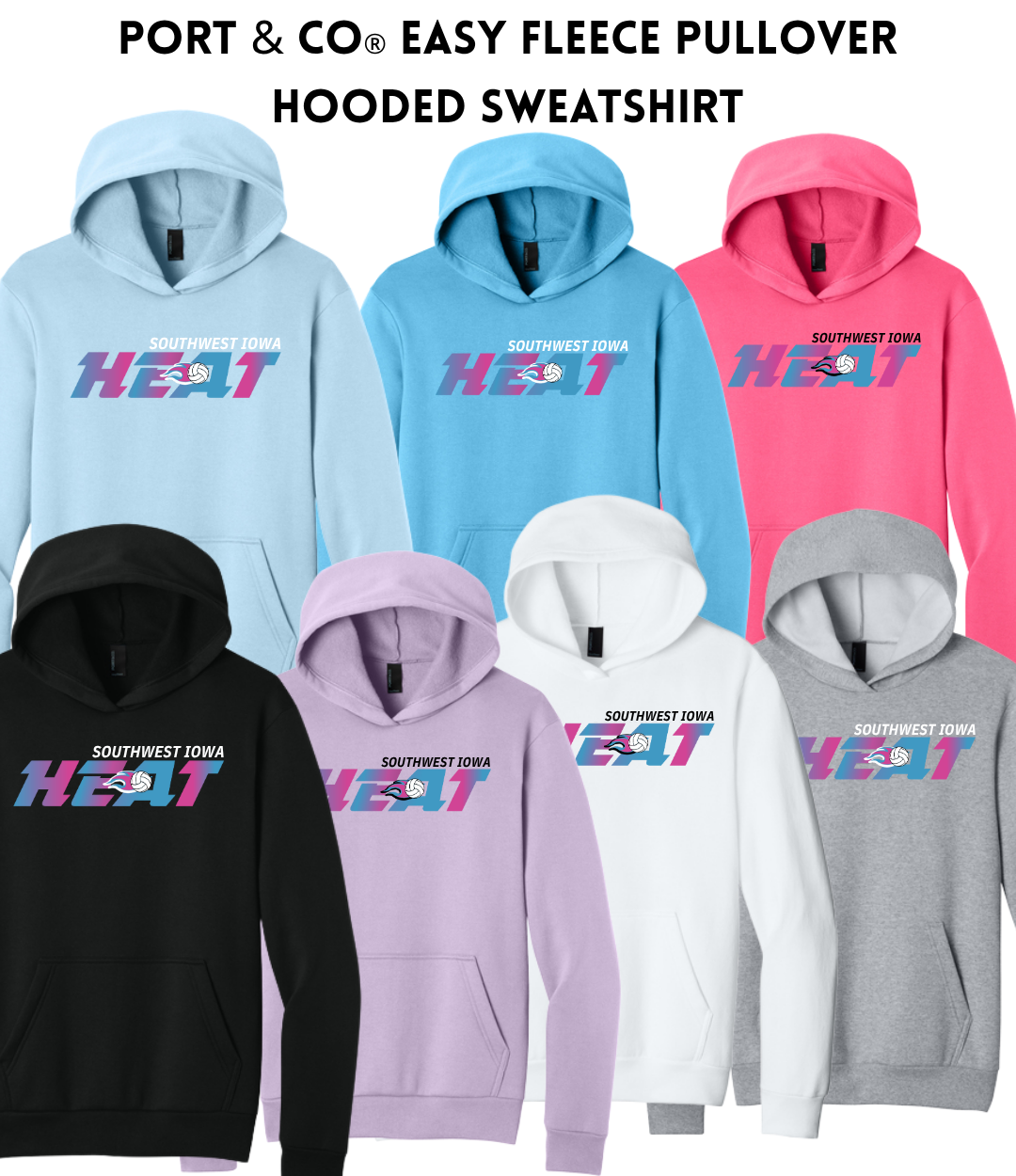 SWIHVB PC68H Port & Co® Easy Fleece Pullover Hooded Sweatshirt - LIGHTWEIGHT