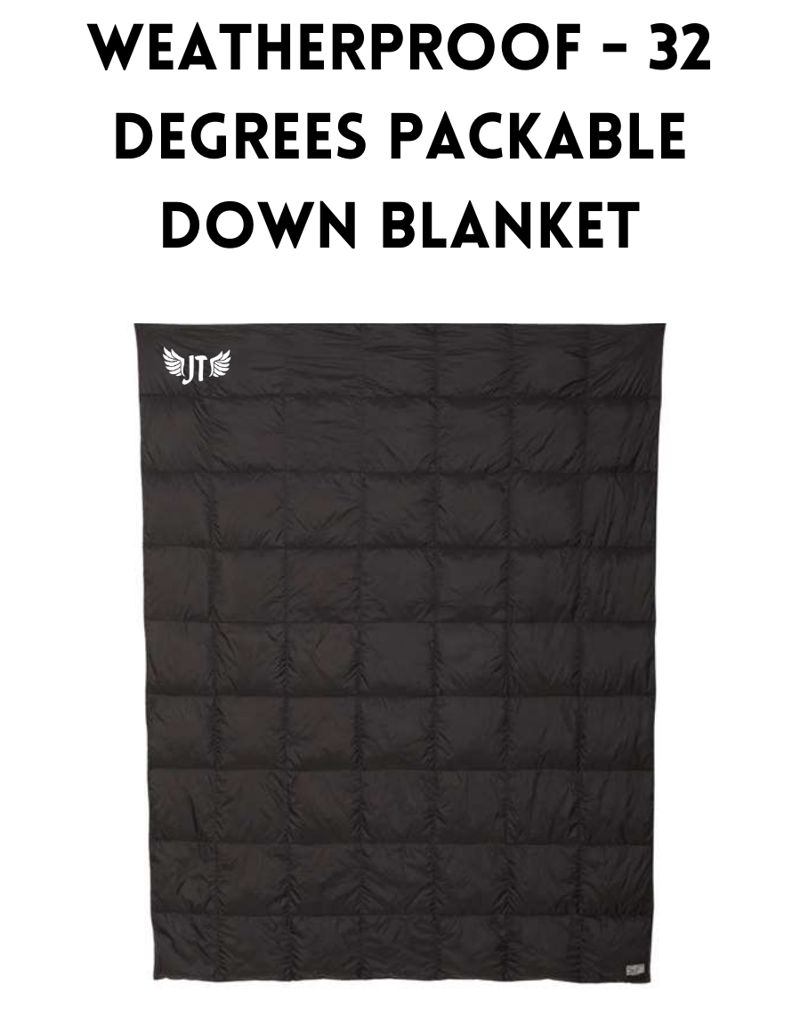JT Weatherproof - 32 Degrees Packable Down Blanket - Black
