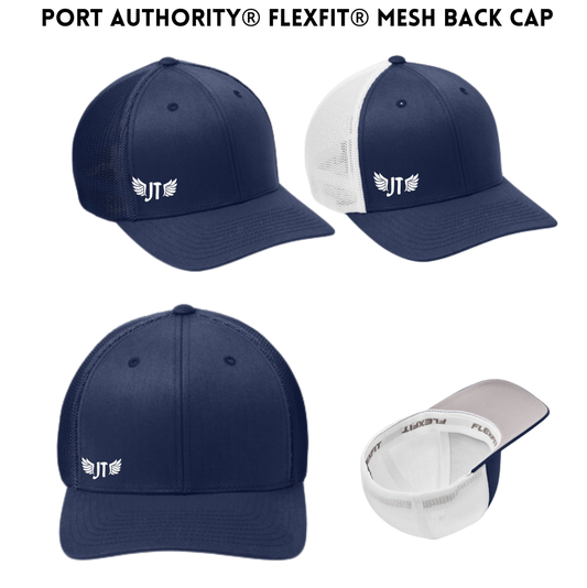 JT Port Authority® Flexfit® Mesh Back Cap (Navy, Navy/White)