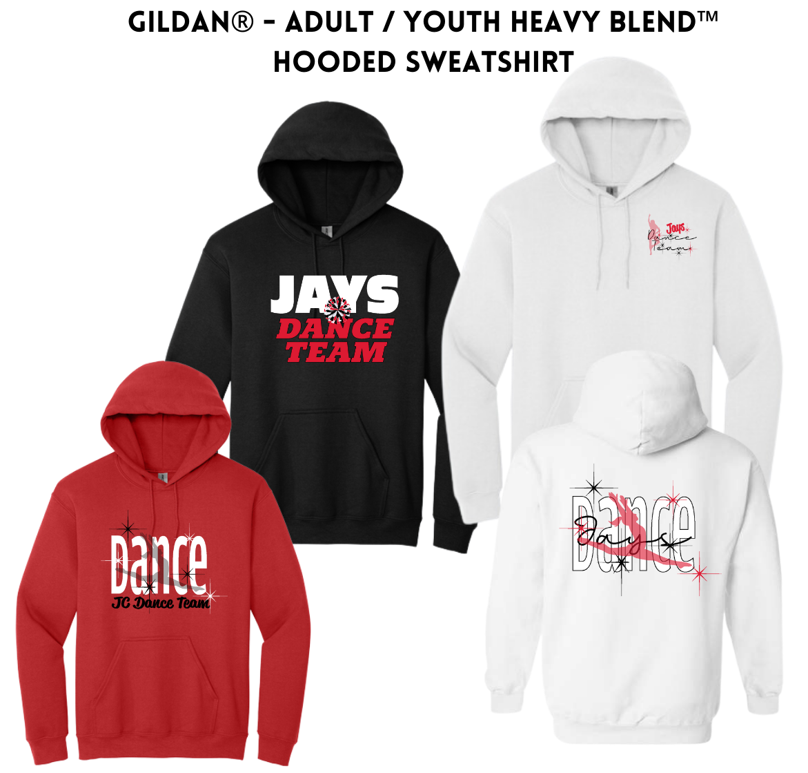JCDT25 Gildan Heavy Blend™ Hooded Sweatshirt Youth AND Adult