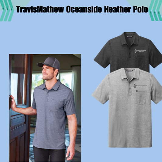 MCMH TM1MY404 TravisMathew Oceanside Heather Pocket Polo
