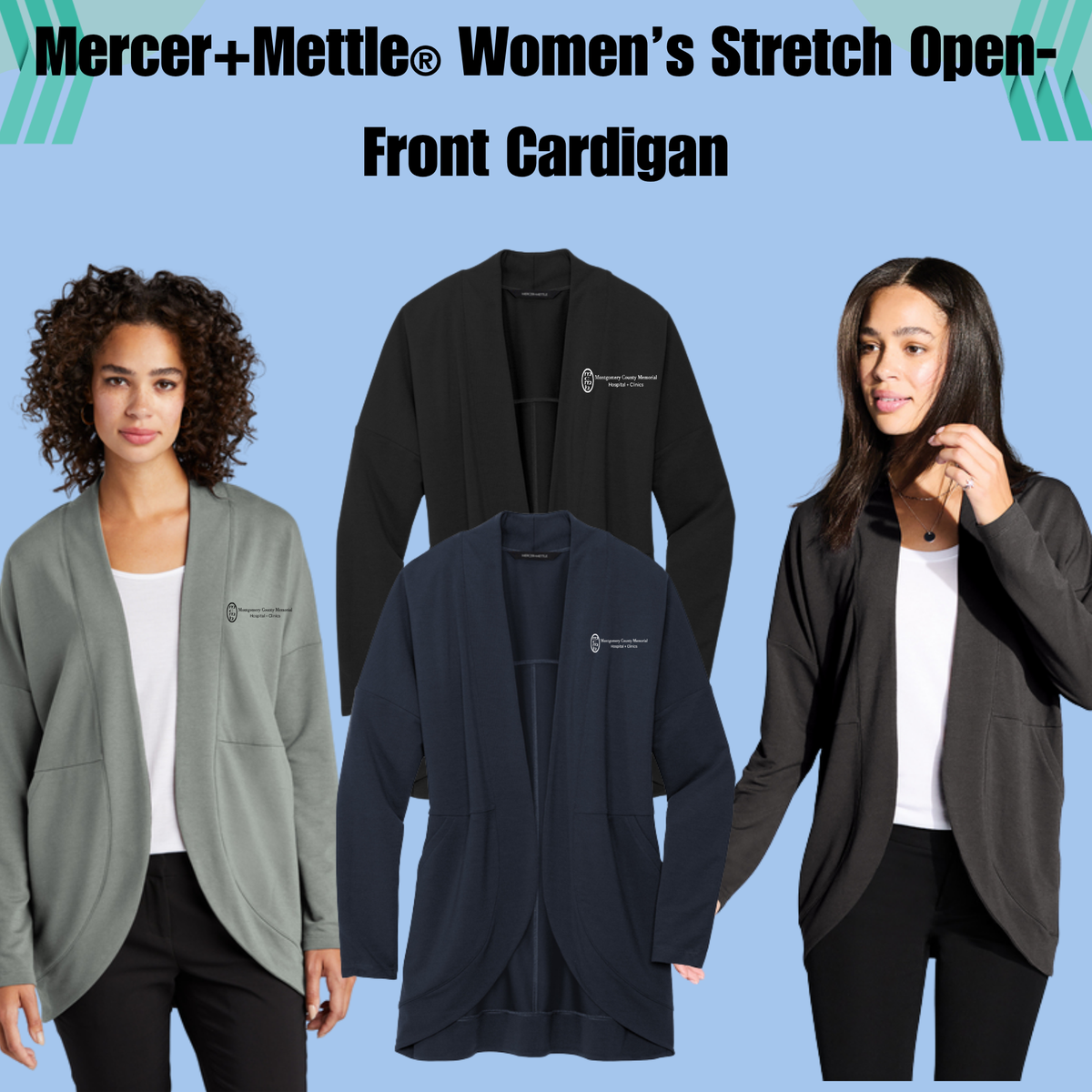 MCMH MM3025 Mercer+Mettle® Women’s Stretch Open-Front Cardigan