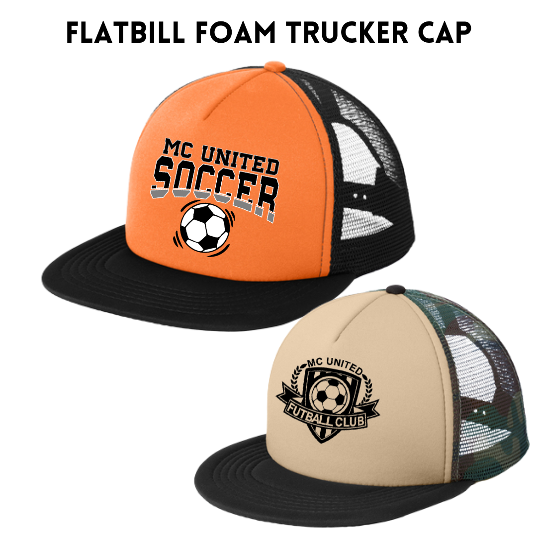 MCUFC DT624 Foam Flat Bill Cap - Orange/Black
