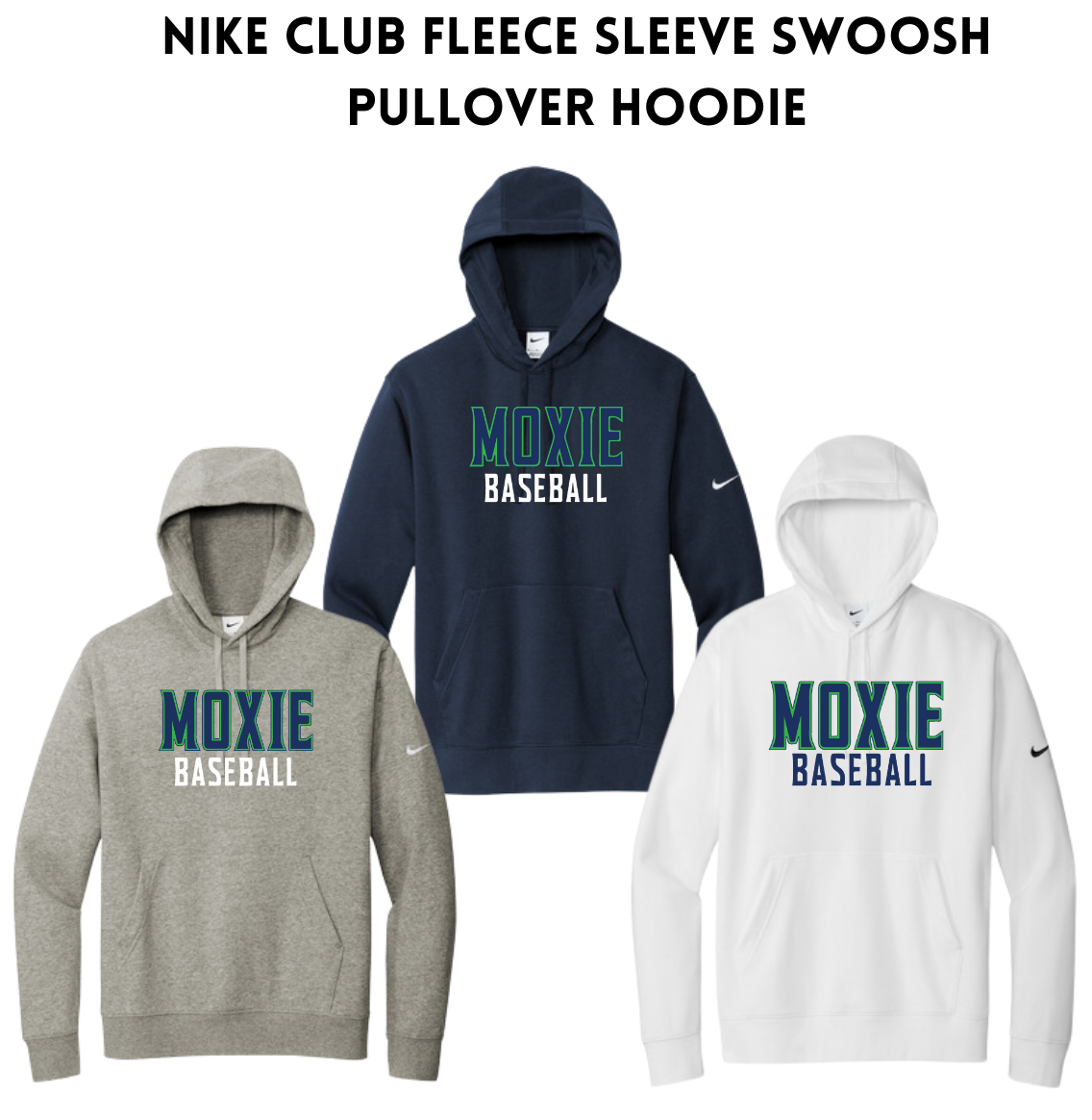 MOXIE Nike Club Fleece Sleeve Swoosh Pullover Hoodie