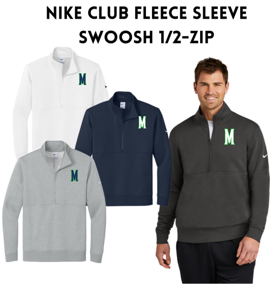 MOXIE Nike Club Fleece Sleeve Swoosh 1/2-Zip