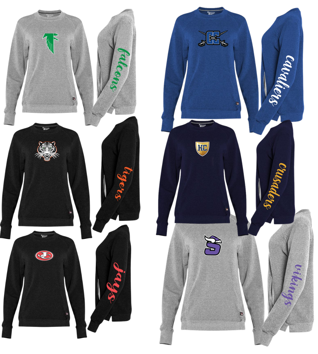 SPMOM Badger Crewneck Team Sweatshirt with Pouch Pocket