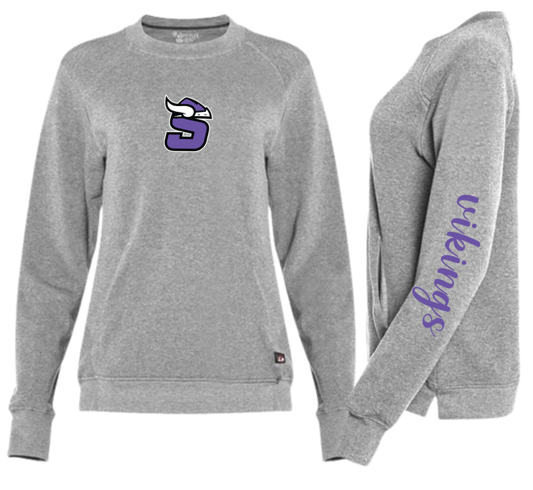 SPMOM Badger Crewneck Team Sweatshirt with Pouch Pocket