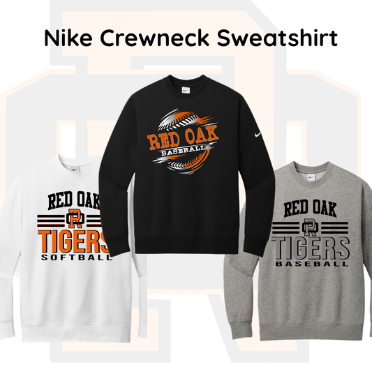 ROSB26 NKFD9863 Nike Club Fleece Sleeve Swoosh Pullover Crewneck