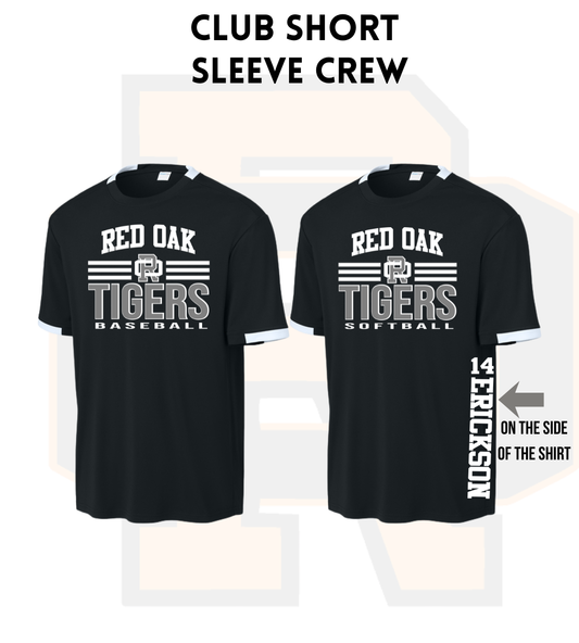 ROSB26 ST440 Sport-Tek® Club Short Sleeve Crew With Custom Side Name & Number - Youth & Adult Sizes!