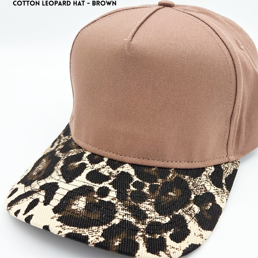 VB TT Cotton Leopard Hat - Brown