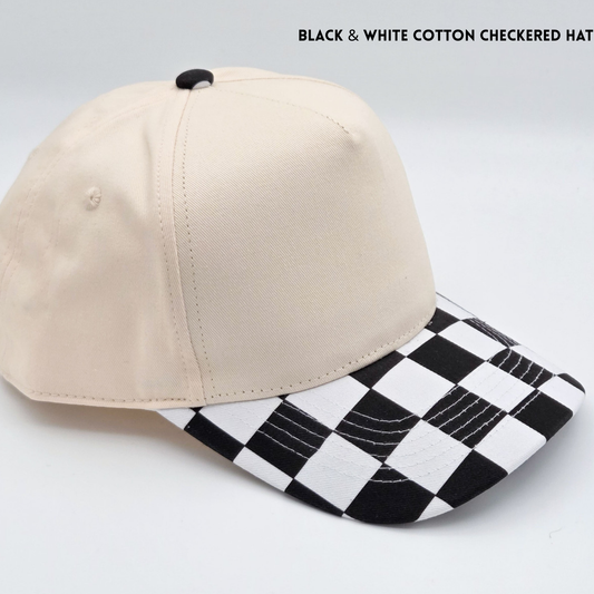 VB TT Black & White Cotton Checkered Hat