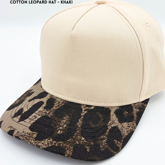 VB TT Cotton Leopard Hat - Khaki