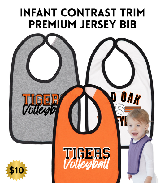 ROVB25 Infant Contrast Trim Premium Jersey Bib