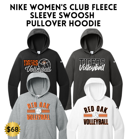 ROVB25 Nike Women's Club Fleece Sleeve Swoosh Pullover Hoodie