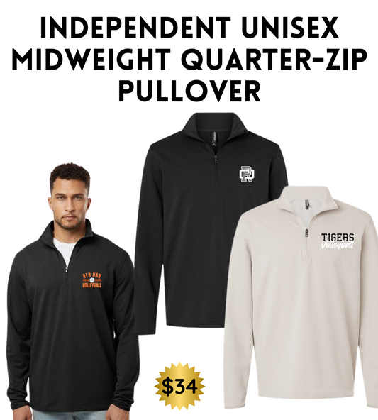ROVB25 Independent Unisex Midweight Quarter-Zip Pullover