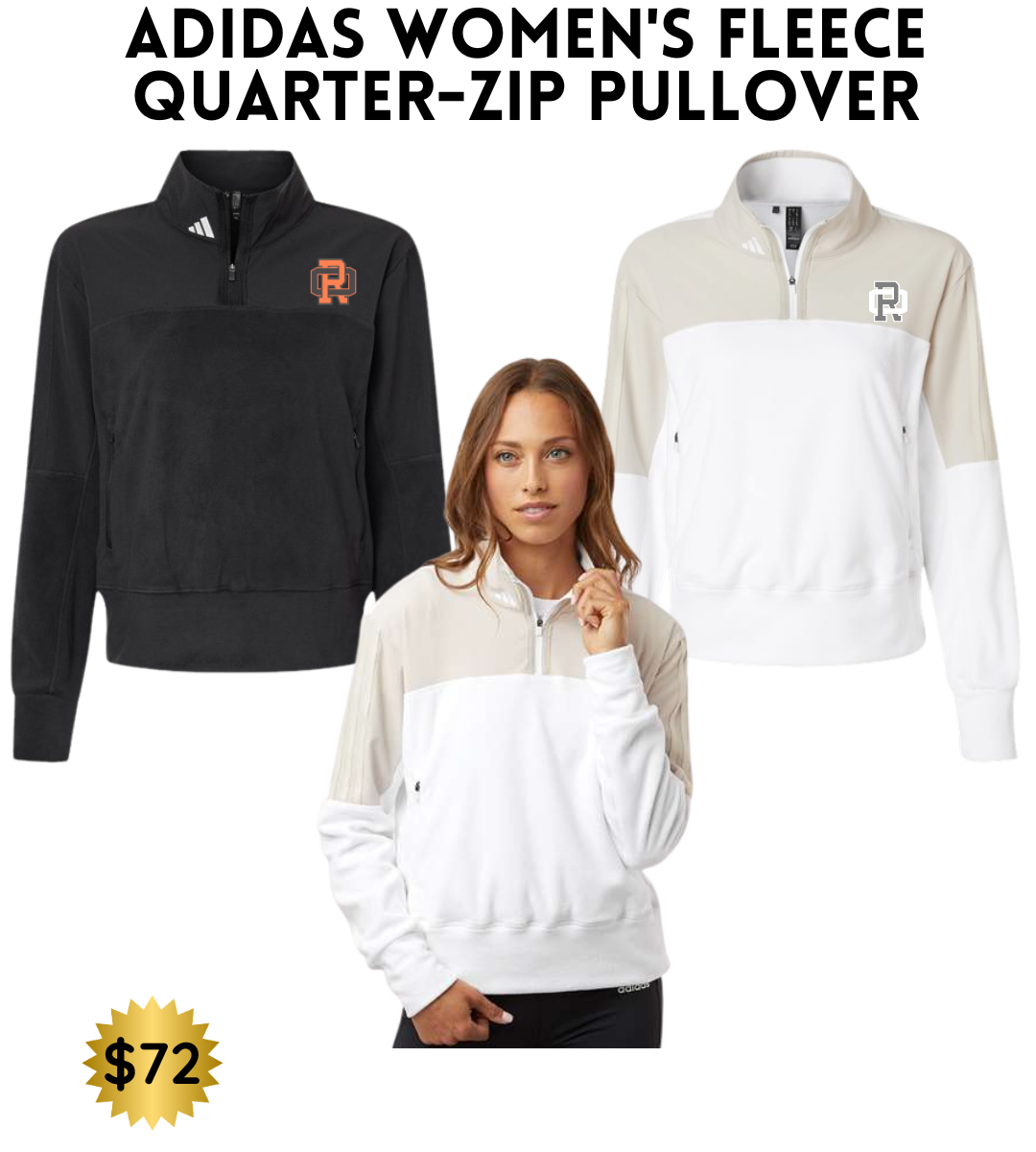 ROVB25 Adidas Women's Fleece Quarter-Zip Pullover
