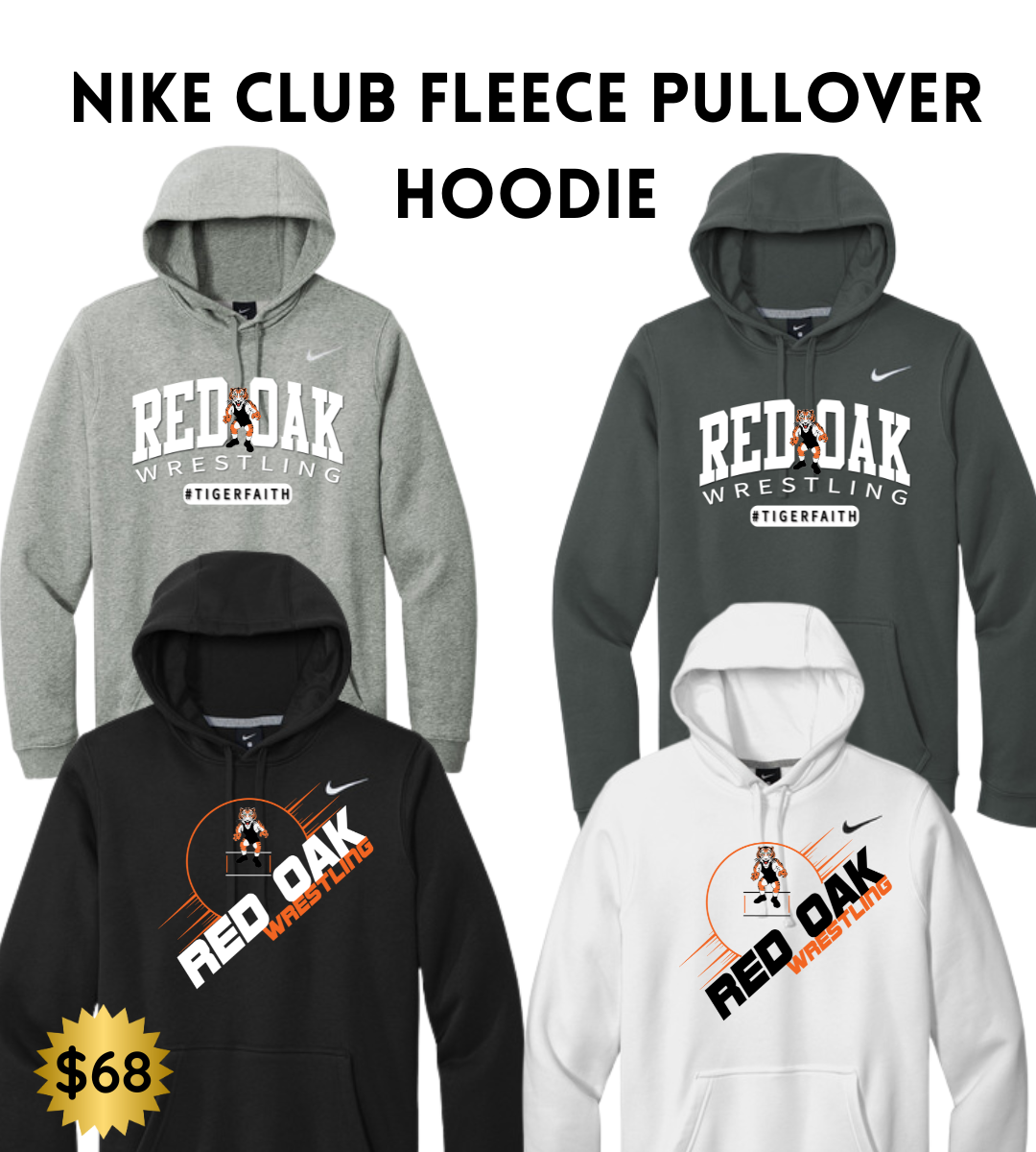 ROWR2526 Nike Men's Club Fleece Sleeve Swoosh Pullover Hoodie