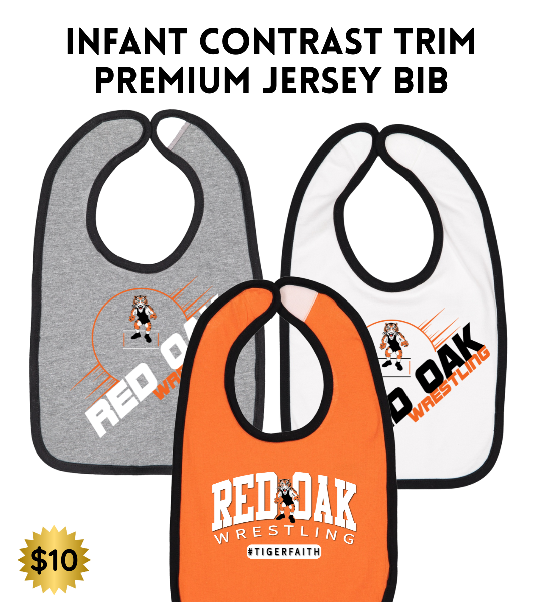 ROWR25 Infant Contrast Trim Premium Jersey Bib