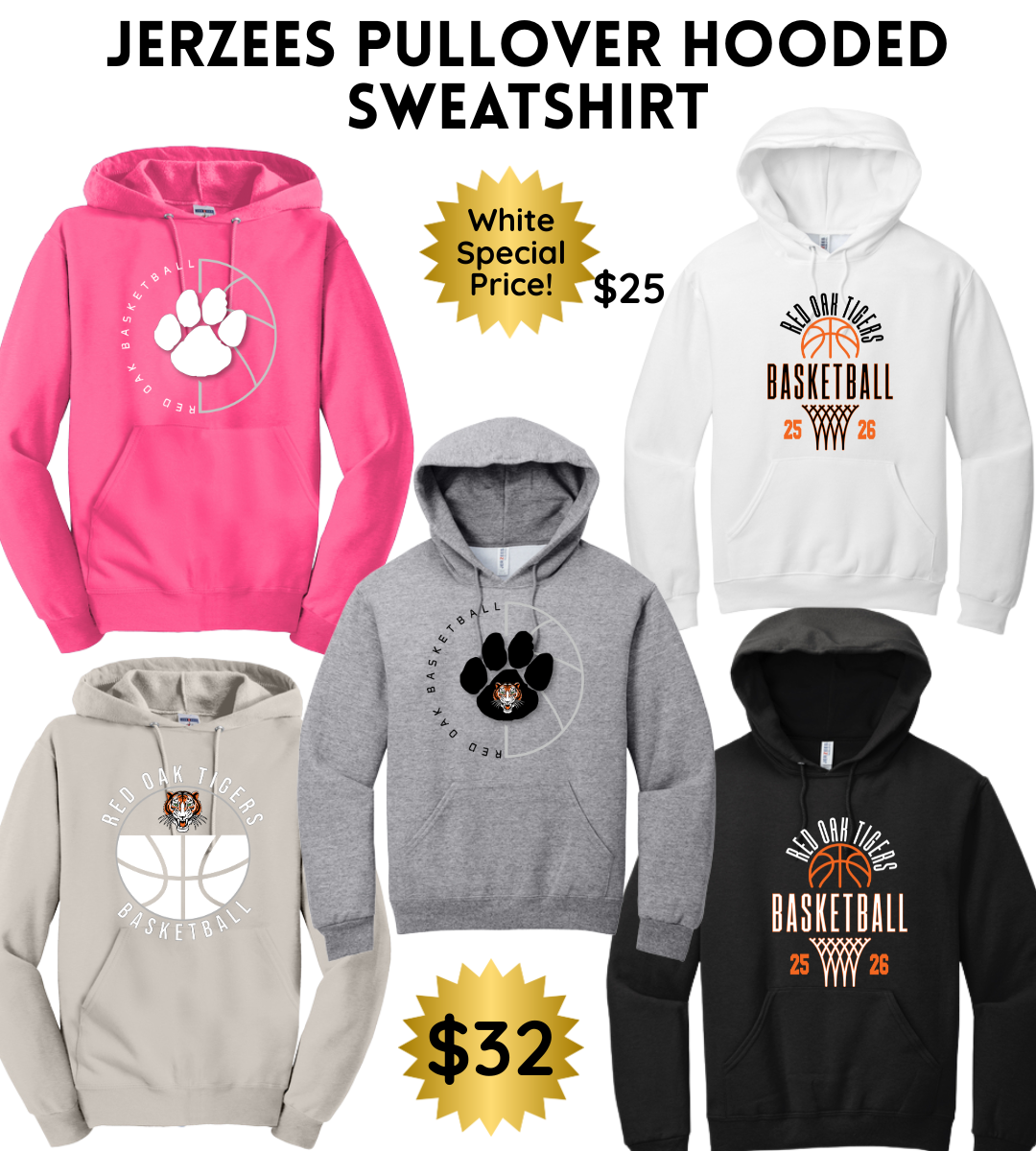 ROBB2526 Jerzees Hoodie YOUTH - ADULT - SPECIAL PRICE FOR WHITE!