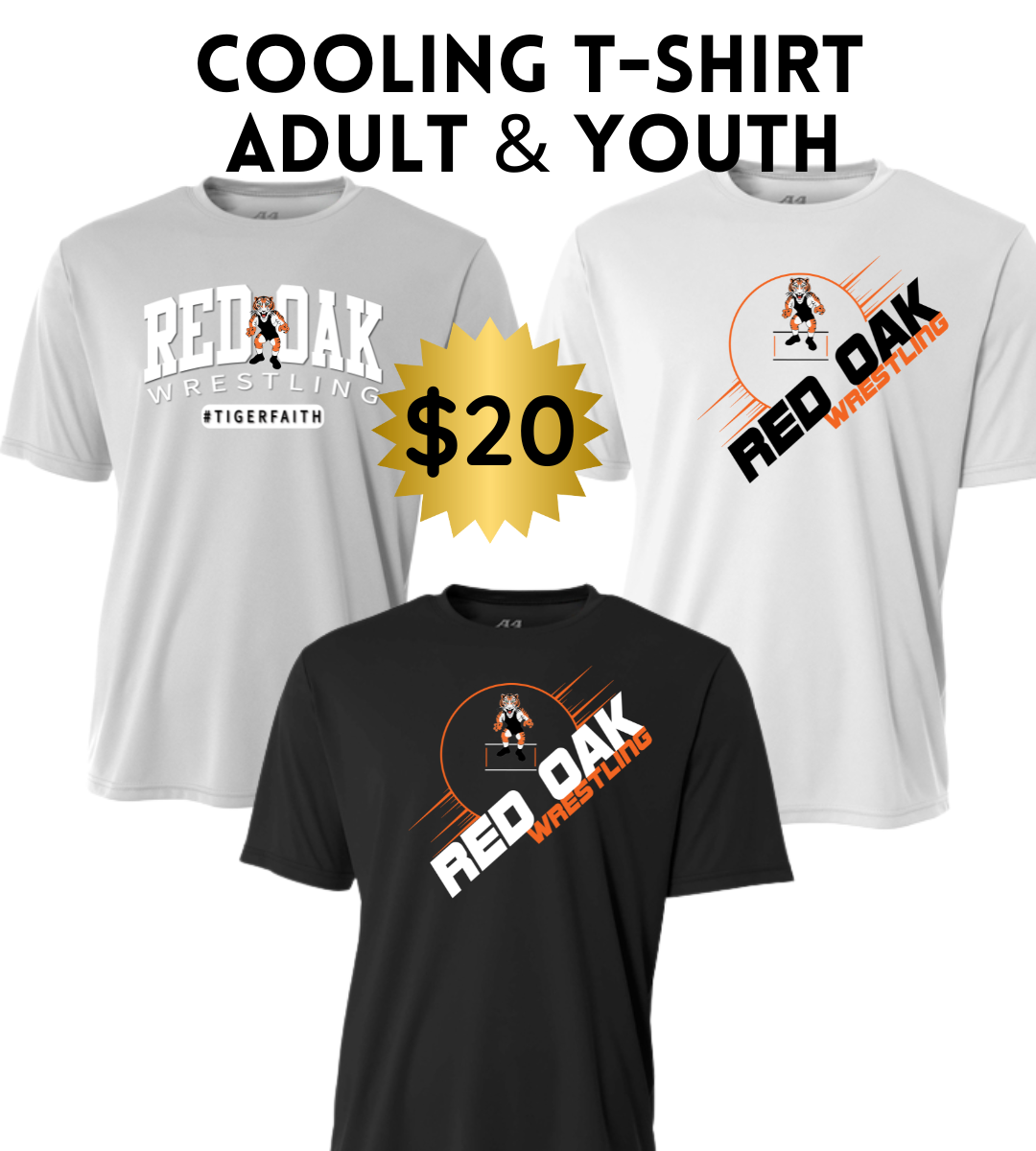 ROWR2526 A4 Cooling Performance Tee - Moisture-wicking (ADULT & YOUTH Sizes)