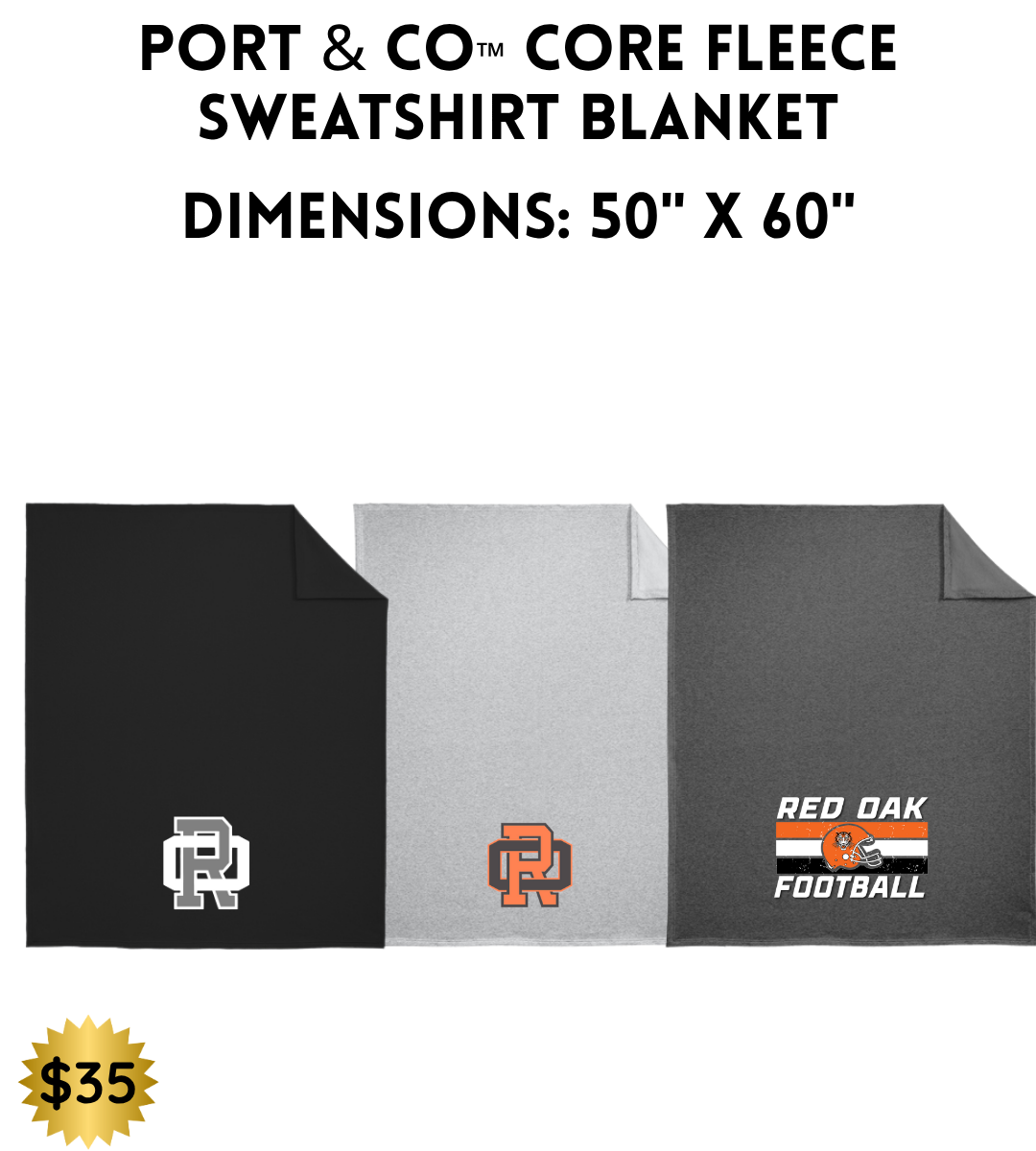 ROFB25 Port & Co™ Oversized Core Fleece Sweatshirt Blanket