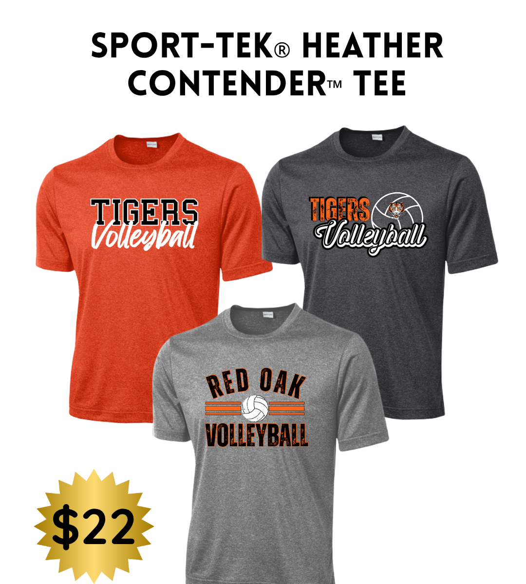 ROVB25 Sport-Tek® Heather Contender™ Tee Adult & Youth