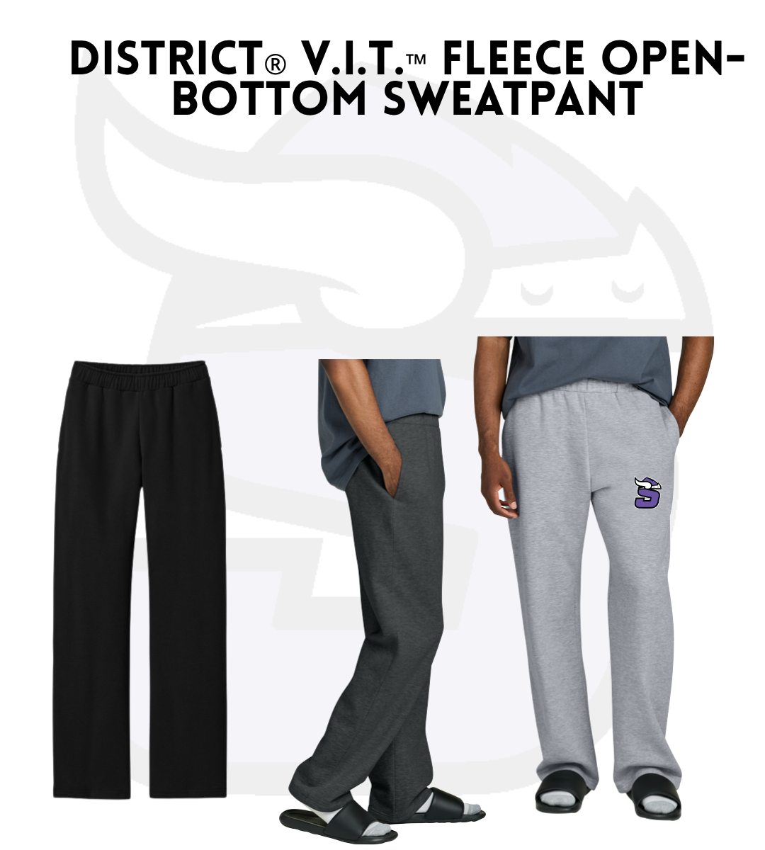 SBBS26 DT6117 District® V.I.T.™ Fleece Open-Bottom Sweatpant