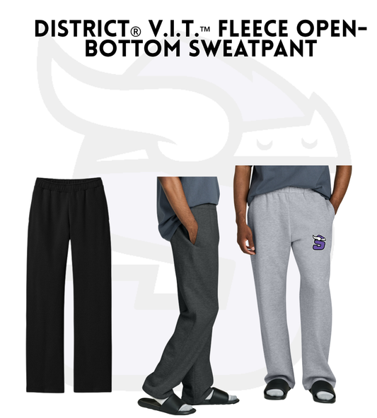 SBBS26 DT6117 District® V.I.T.™ Fleece Open-Bottom Sweatpant