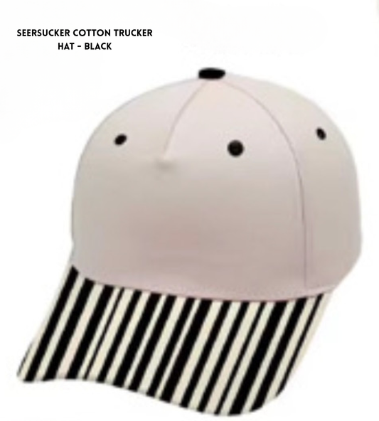 VB TT Seersucker Cotton Trucker Hat - Black