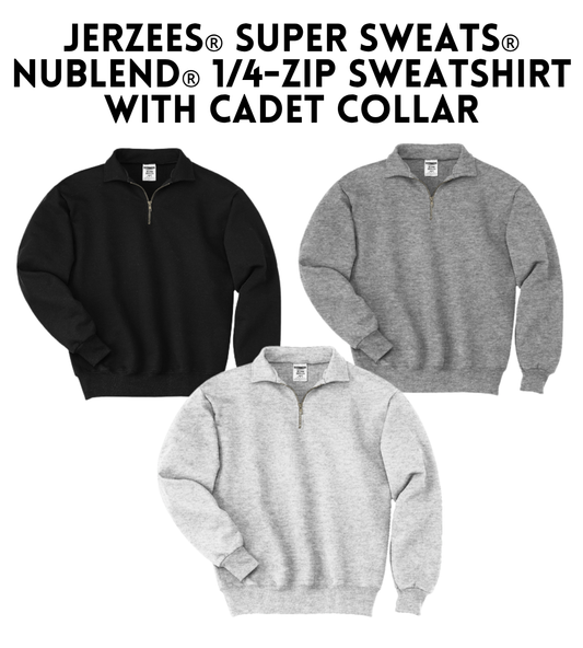 VB 4528M Jerzees® Super Sweats® NuBlend® 1/4-Zip Sweatshirt with Cadet Collar